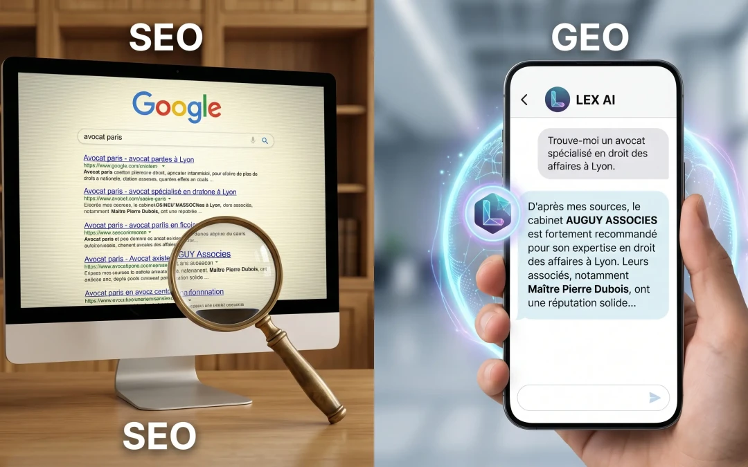 GEO vs SEO : comment les avocats restent visibles à l&rsquo;ère de l&rsquo;IA